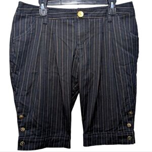 Baby Phat Women's Juniors 13 Capri Dark Grey w Gold Stripes & Embellishments